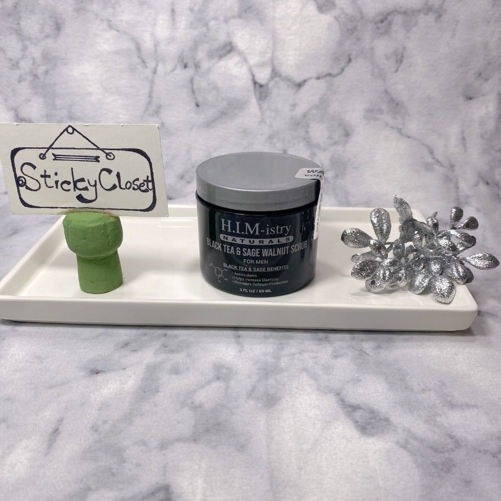 H.I.M.istry Skincare,Black Tea&Sage Walnut Scrub for Men,Hyrate-Full 98g,3oz-NEW